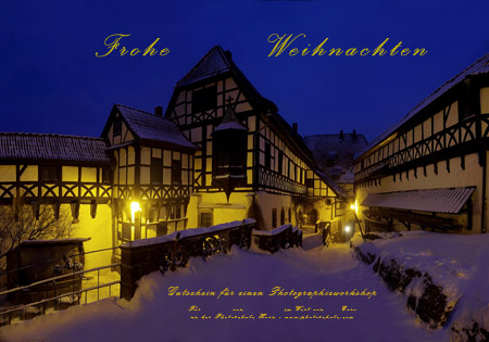 Geschenkgutschein Fotokurs Weihnachten Thüringen Wartburg 